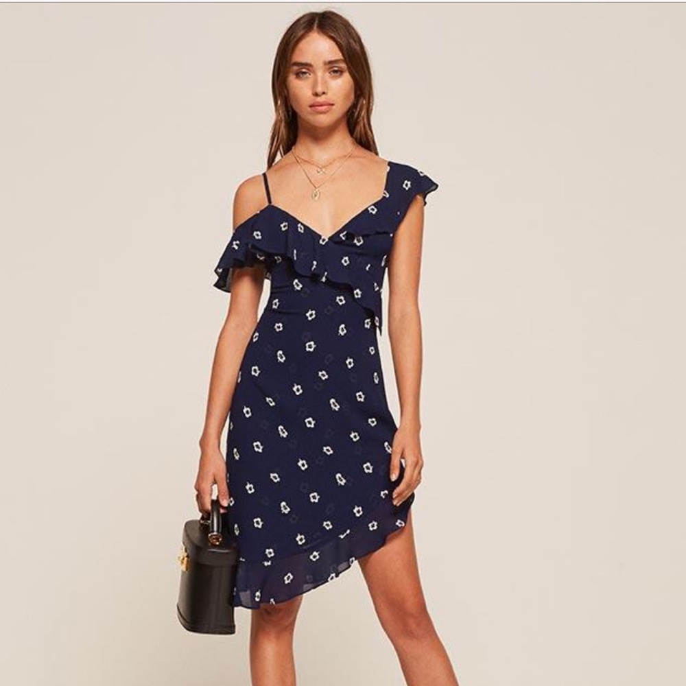 Reformation Adora dress in Waikiki print size 2